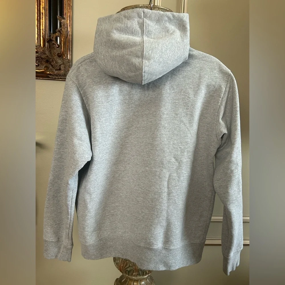 The North Face Gray Logo Hoodie Pullover Fleece Streetwear Athleisure Medium